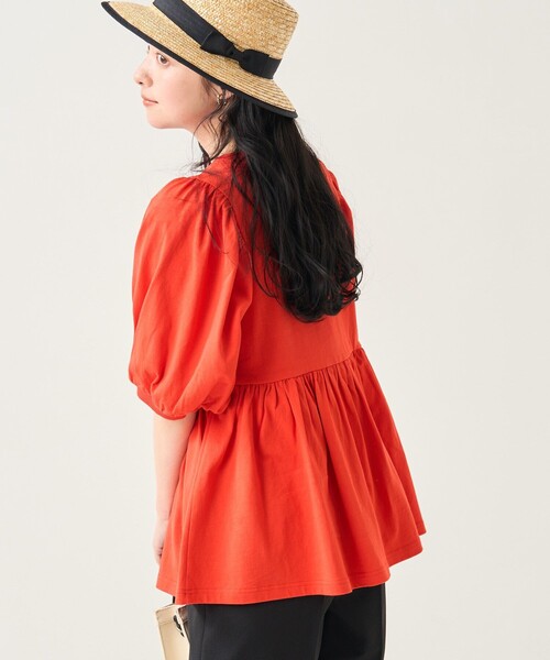 FREAK'S STORE（フリークスストア）の「パフスリーブカットチュニック（Tシャツ/カットソー・レディース・レッド/ブラック/オフホワイト・ﾌﾘ-）」の19枚目の写真