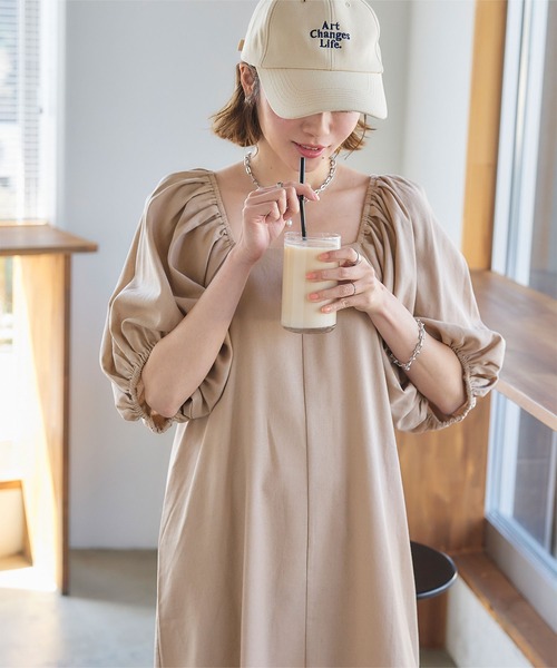 JOIEVE ドット ワンピース マーメイドスカート スクエアネック ワンピース JOIEVE ドット ワンピース マーメイドスカート スクエアネック