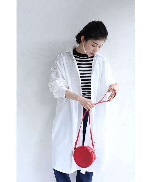 cawaii（カワイイ）の「肩から流れ咲くレリーフレースのロングシャツワンピース（ワンピース・レディース・ホワイト・FREE）」の11枚目の写真