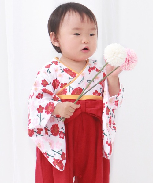 KYOETSU(キョウエツ)の「袴ロンパース 女の子(ロンパース・キッズ・ホワイト系その他2/ピンク系その他2/ピンク系その他3/ピンク系その他/ホワイト系その他/ブルー系その他・70/90/80)」の1枚目の写真