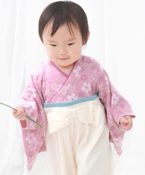 KYOETSU(キョウエツ)の「袴ロンパース 女の子(ロンパース・キッズ・ホワイト系その他2/ピンク系その他2/ピンク系その他3/ピンク系その他/ホワイト系その他/ブルー系その他・70/90/80)」の4枚目の写真