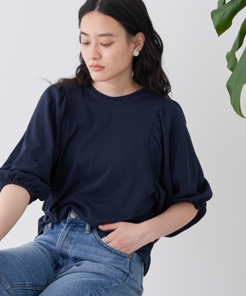 AMERICAN HOLIC(アメリカンホリック)の「ドルマンギャザーカットプルオーバー(Tシャツ/カットソー・レディース・ネイビー/ブラック/その他7/オフホワイト・M/L)」の11枚目の写真