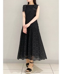 ETRO エトロ エンブロイダリー ニットドレ スワンピース 刺繍 ブラック etoll.（エトル）の「エンブロイダリーネックAラインドレス 結婚