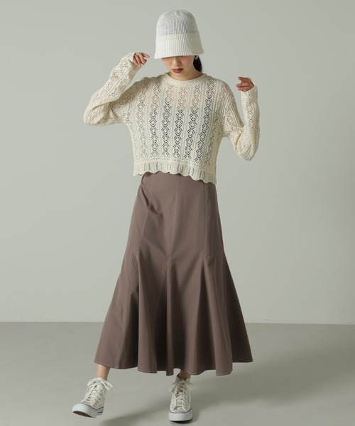 FREE'S MART(フリーズマート)の「◇前後2Way透かし編みカーディガン(カーディガン/ボレロ・レディース・ブラック/ホワイト/グリーン・FREE)」の8枚目の写真