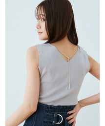 MERCURYDUO | 2WAYノースリーブネックレス付きニット(ニット/セーター)