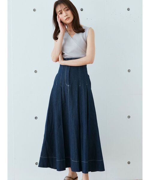 MERCURYDUO(マーキュリーデュオ)の「2WAYノースリーブネックレス付きニット(ニット/セーター・レディース・オフホワイト/チャコールグレー/ライトブルー/ベビーピンク・FREE)」の17枚目の写真