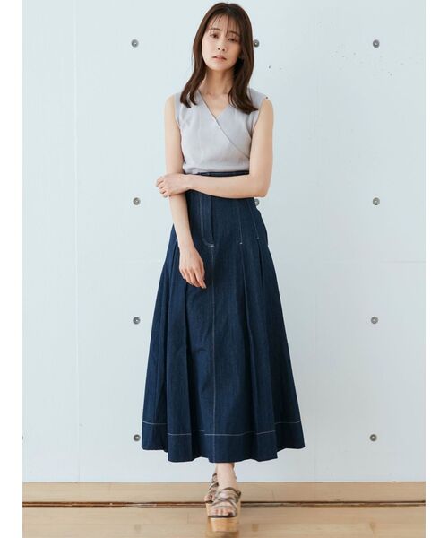 MERCURYDUO(マーキュリーデュオ)の「2WAYノースリーブネックレス付きニット(ニット/セーター・レディース・オフホワイト/チャコールグレー/ライトブルー/ベビーピンク・FREE)」の19枚目の写真