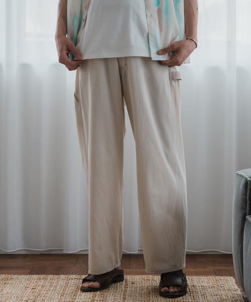 EDIFICE LA BOUCLE(エディフィスラブークル)の「【LA BOUCLE / ラブークル】ペインターパンツ ハイツイストツイル(その他パンツ・メンズ・アイボリー/シャーベット/ネイビー・2/1)」の8枚目の写真