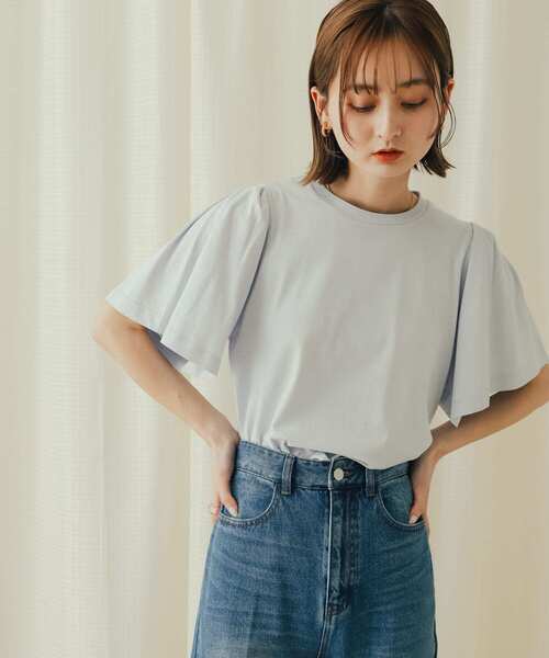 SENSE OF PLACE by URBAN RESEARCH（センスオブプレイスバイアーバンリサーチ）の「フレアスリーブカットソー（Tシャツ/カットソー・レディース・ライトブルー/ブラック/アイボリー・ONE）」の8枚目の写真