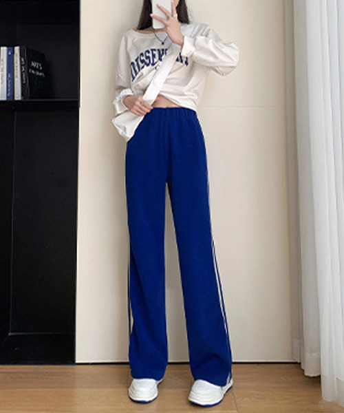 c.u.l（シーユーエル）の「カラーライン リブトラックパンツ culw479（その他パンツ・レディース・ブラック/ホワイト・FREE）」の11枚目の写真