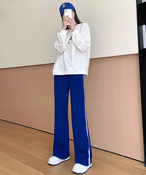 c.u.l（シーユーエル）の「カラーライン リブトラックパンツ culw479（その他パンツ・レディース・ブラック/ホワイト・FREE）」の14枚目の写真