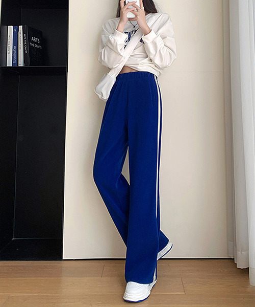 c.u.l（シーユーエル）の「カラーライン リブトラックパンツ culw479（その他パンツ・レディース・ブラック/ホワイト・FREE）」の15枚目の写真