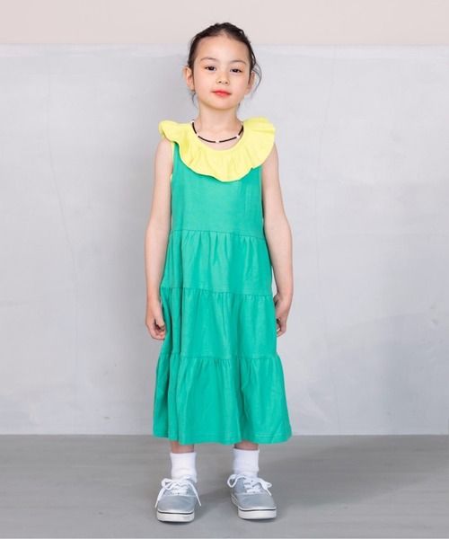 Life Support Products（ライフサポートプロダクツ）の「梨地ティアードワンピース(80～150cm)（ワンピース・キッズ・ライトグリーン/ピンク/パープル・80/90/95/100/110/120/130/140/150）」の5枚目の写真