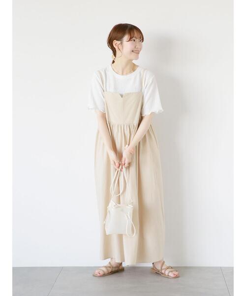 ehka sopo（エヘカソポ）の「フレアキャミソールワンピース（ワンピース・レディース・ブラック/キャメル/ライトベージュ・F）」の17枚目の写真