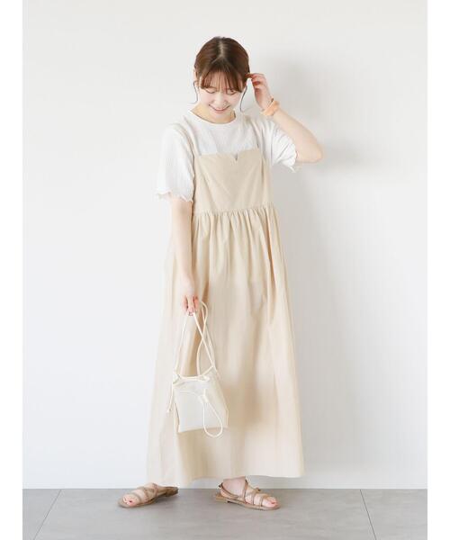ehka sopo（エヘカソポ）の「フレアキャミソールワンピース（ワンピース・レディース・ブラック/キャメル/ライトベージュ・F）」の18枚目の写真
