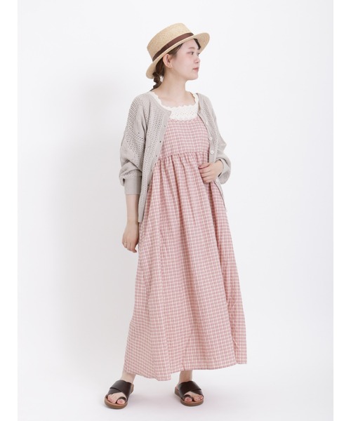 Samansa Mos2(サマンサ モスモス)の「ポコポコ素材前後着キャミワンピース(ワンピース・レディース・ブラック/オフホワイト/ピンク/グリーン/キャメル・F)」の21枚目の写真