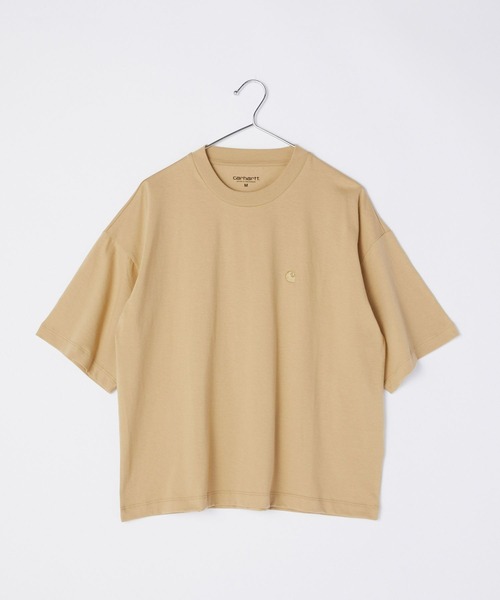 Carhartt WIP(カーハートダブリューアイピー)の「CARHARTT WIP S/S CHASE T-SHIRTSカーハート ワークインプログレス ワンポイント Tシャツ(Tシャツ/カットソー・レディース・ブラック/ベージュ・LARGE/MEDIUM/SMALL/X-SMALL)」の1枚目の写真