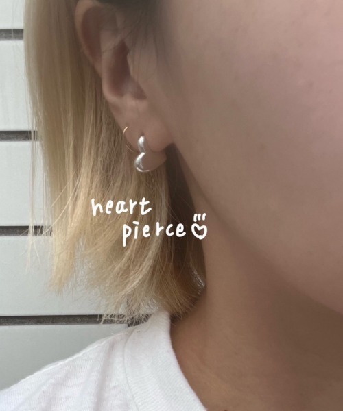 whim（ウィム）の「Heart Pierce-シルバー925ハートピアス-（ピアス（両耳用）・レディース・シルバー/ゴールド・FREE）」の8枚目の写真