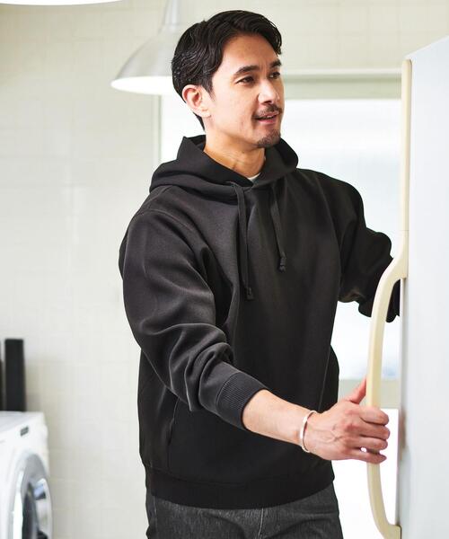 green label relaxing（グリーンレーベルリラクシング）の「【WEB限定】JUSTFIT エアリー ツイストヤーン フーディー パーカー（パーカー・メンズ・ネイビー/ダークグレー/ブラック・S/M/L/XL）」の4枚目の写真