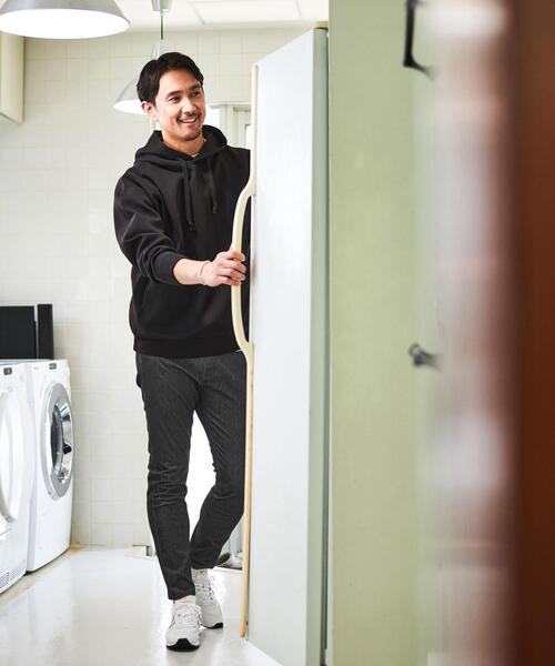 green label relaxing（グリーンレーベルリラクシング）の「【WEB限定】JUSTFIT エアリー ツイストヤーン フーディー パーカー（パーカー・メンズ・ネイビー/ダークグレー/ブラック・S/M/L/XL）」の5枚目の写真