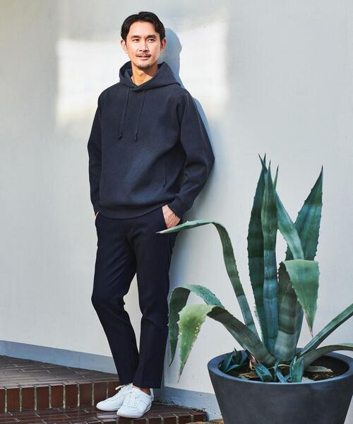 green label relaxing（グリーンレーベルリラクシング）の「【WEB限定】JUSTFIT エアリー ツイストヤーン フーディー パーカー（パーカー・メンズ・ネイビー/ダークグレー/ブラック・S/M/L/XL）」の6枚目の写真