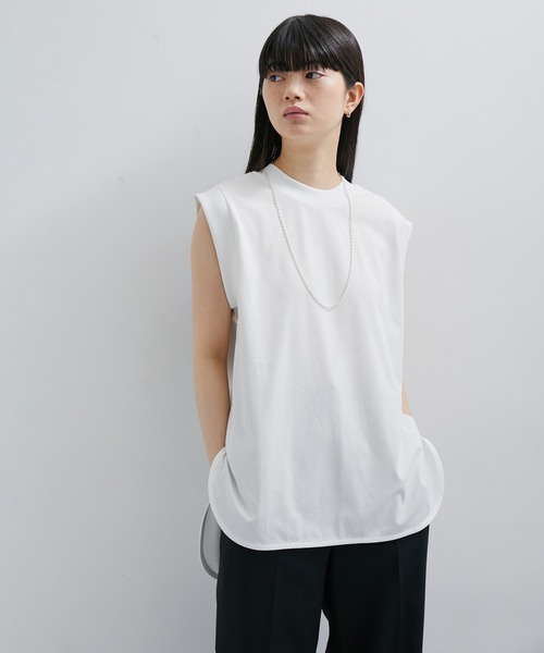 Adam et Rope' - アダムエロペ BIG TEE 2019ss ホワイト ADAM ET ROPE'（アダムエロペ）の「ノースリーブBIG TEE（T