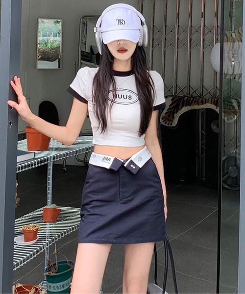 Chick（チック）の「ウエストデザインミニタイトスカート（スカート・レディース・ネイビー・XS/S/M/L）」の6枚目の写真