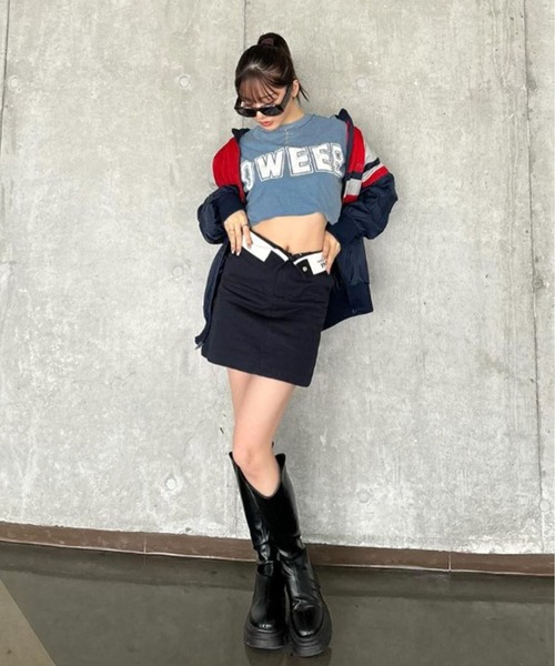 Chick（チック）の「ウエストデザインミニタイトスカート（スカート・レディース・ネイビー・XS/S/M/L）」の9枚目の写真