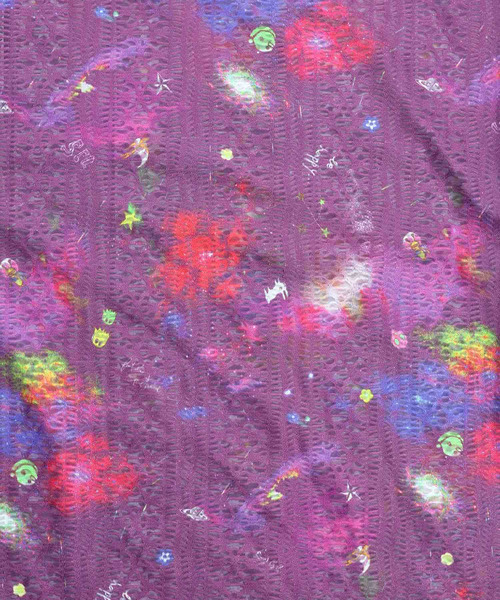 ScoLar（スカラー）の「132695：宇宙柄 レース切替ポンチョカーデ