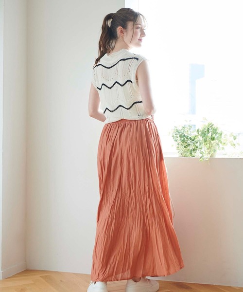 fifth（フィフス）の「ワッシャーティアードスカート（スカート・レディース・ブラック/ホワイト/オレンジ・XS/M）」の22枚目の写真