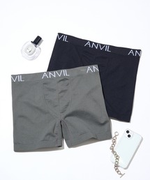 ANVIL（アンヴィル）の「デイリーに快適フィット！【ANVIL】シームレス ナイロン成形ボクサーパンツ 2枚セット/ストレッチ/伸縮 ANV73B2 MURS（ボクサーパンツ）」
