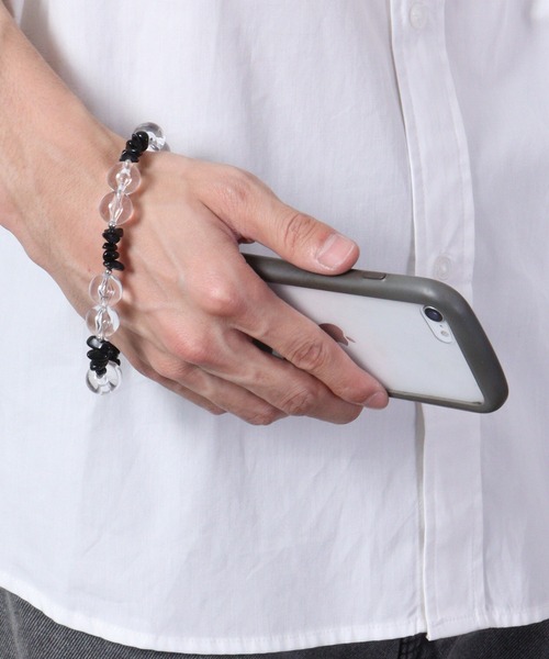 Ree&Mee（リーアンドミー）の「Ree&Mee 天然石 パワーストーン ハンドストラップ スマホストラップ ブレスレット（スマホグッズ・メンズ・クリア/ブルー/オレンジ/ピンク/ブラック/イエロー/グリーン・FREE）」の10枚目の写真
