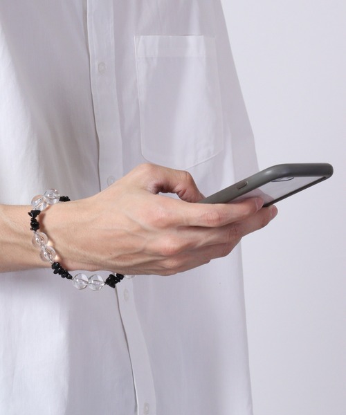 Ree&Mee（リーアンドミー）の「Ree&Mee 天然石 パワーストーン ハンドストラップ スマホストラップ ブレスレット（スマホグッズ・メンズ・クリア/ブルー/オレンジ/ピンク/ブラック/イエロー/グリーン・FREE）」の11枚目の写真