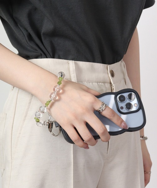 Ree&Mee（リーアンドミー）の「Ree&Mee 天然石 パワーストーン ハンドストラップ スマホストラップ ブレスレット（スマホグッズ・メンズ・クリア/ブルー/オレンジ/ピンク/ブラック/イエロー/グリーン・FREE）」の9枚目の写真