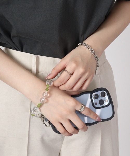 Ree&Mee（リーアンドミー）の「Ree&Mee 天然石 パワーストーン ハンドストラップ スマホストラップ ブレスレット（スマホグッズ・メンズ・クリア/ブルー/オレンジ/ピンク/ブラック/イエロー/グリーン・FREE）」の13枚目の写真