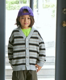 【PAIRMANON STREET】マルチカラー ボーダー ビッグサイズ カーディガン