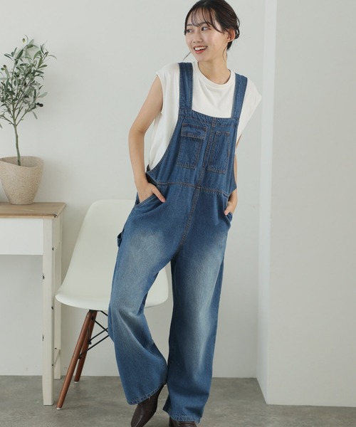 ElegChic(エレグシック)の「クロスサスペンダーサロペットパンツ(サロペット/オーバーオール・レディース・ネイビー/ブルー・3L/4L/M/L/XL)」の11枚目の写真