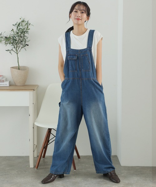 ElegChic(エレグシック)の「クロスサスペンダーサロペットパンツ(サロペット/オーバーオール・レディース・ネイビー/ブルー・3L/4L/M/L/XL)」の15枚目の写真
