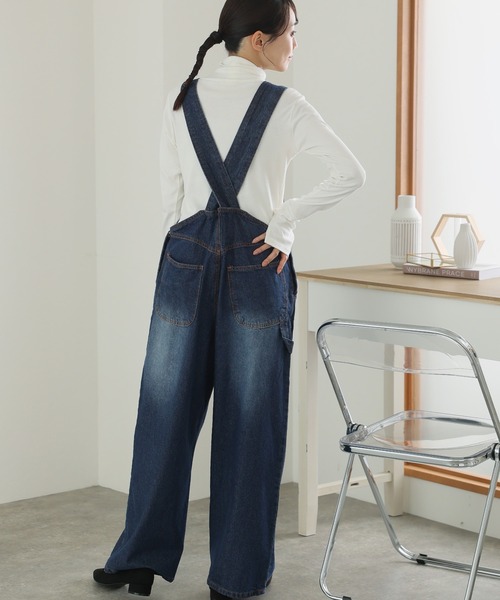 ElegChic(エレグシック)の「クロスサスペンダーサロペットパンツ(サロペット/オーバーオール・レディース・ネイビー/ブルー・3L/4L/M/L/XL)」の8枚目の写真