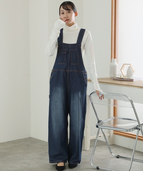 ElegChic(エレグシック)の「クロスサスペンダーサロペットパンツ(サロペット/オーバーオール・レディース・ネイビー/ブルー・3L/4L/M/L/XL)」の5枚目の写真