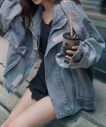 deux amour | ルーズシルエットジップアップデニムジャケット(デニムジャケット)