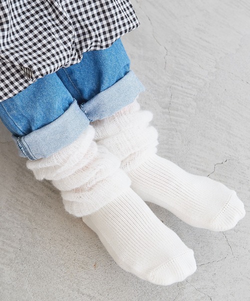 l'atelier du savon（アトリエドサボン）の「ゆるゆるソックス（ソックス/靴下・レディース・ピンク/ホワイト・FREE）」の2枚目の写真
