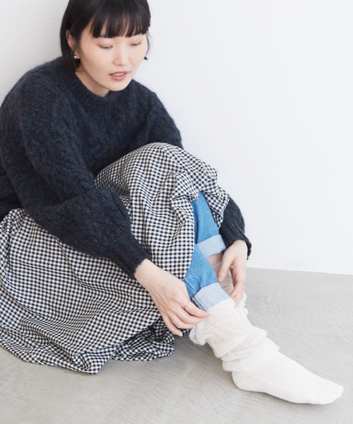 l'atelier du savon（アトリエドサボン）の「ゆるゆるソックス（ソックス/靴下・レディース・ピンク/ホワイト・FREE）」の7枚目の写真