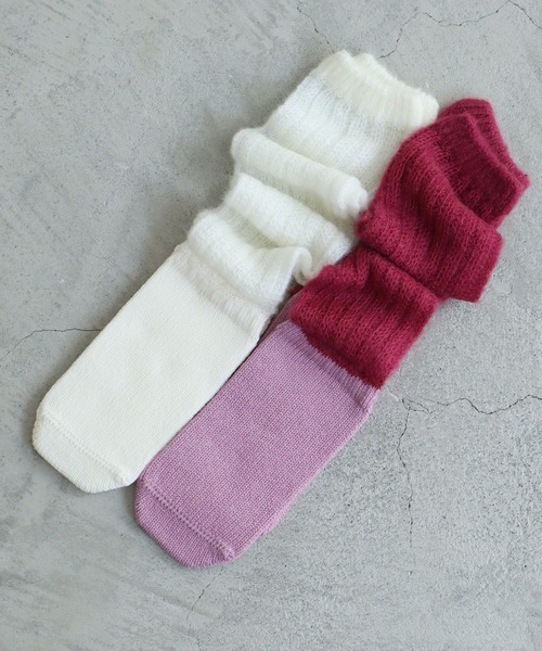 l'atelier du savon（アトリエドサボン）の「ゆるゆるソックス（ソックス/靴下・レディース・ピンク/ホワイト・FREE）」の3枚目の写真