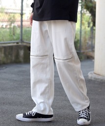 Wide Tapered Zip Denim pants/ワイドテーパード ジップ デニム パンツ