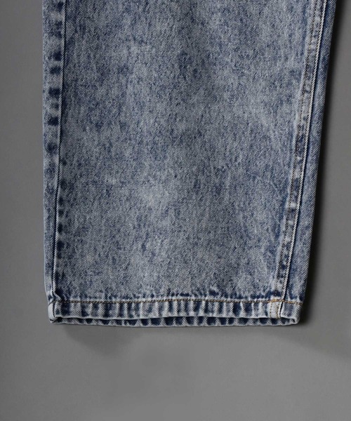 SITRY（シトリー）の「Wide Tapered Zip Denim pants/ワイドテーパード ジップ デニム パンツ（デニムパンツ・メンズ・ホワイト/ブラック/ケミカルウォッシュ/ライトブラック・L/M）」の5枚目の写真