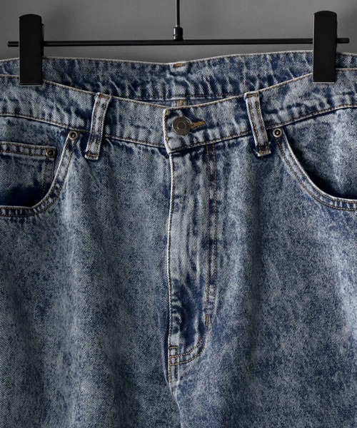 SITRY（シトリー）の「Wide Tapered Zip Denim pants/ワイドテーパード ジップ デニム パンツ（デニムパンツ・メンズ・ホワイト/ブラック/ケミカルウォッシュ/ライトブラック・L/M）」の6枚目の写真