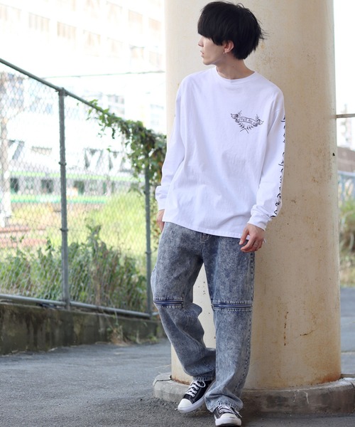 SITRY（シトリー）の「Wide Tapered Zip Denim pants/ワイドテーパード ジップ デニム パンツ（デニムパンツ・メンズ・ホワイト/ブラック/ケミカルウォッシュ/ライトブラック・L/M）」の19枚目の写真
