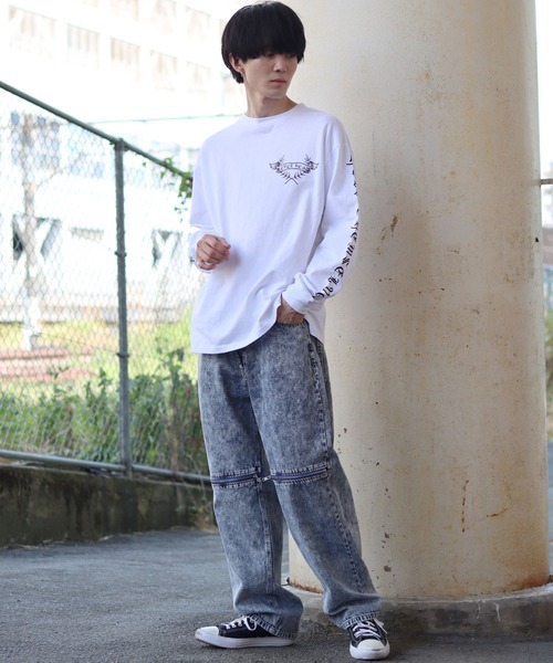 SITRY（シトリー）の「Wide Tapered Zip Denim pants/ワイドテーパード ジップ デニム パンツ（デニムパンツ・メンズ・ホワイト/ブラック/ケミカルウォッシュ/ライトブラック・L/M）」の21枚目の写真