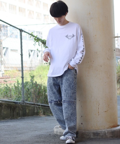 SITRY（シトリー）の「Wide Tapered Zip Denim pants/ワイドテーパード ジップ デニム パンツ（デニムパンツ・メンズ・ホワイト/ブラック/ケミカルウォッシュ/ライトブラック・L/M）」の22枚目の写真